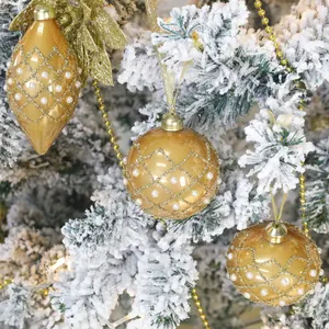 Nuovo arrivo albero di natale appeso palla di vetro artigianato decorazione di natale palla set ornamenti