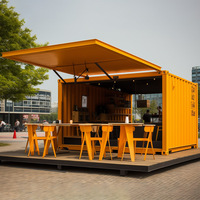 Bâtiment préfabriqué mobile durable en acier pour café, restauration de rue, bar, conteneur, maison