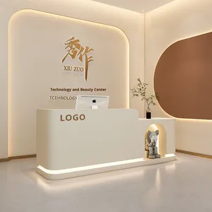 Mostrador de Recepción Moderno y Sencillo de Madera para Pequeños Negocios, Barberías, Tiendas de Ropa, Salones de Belleza, Mostrador de Caja, Recepción de Empresa - Product Image 2