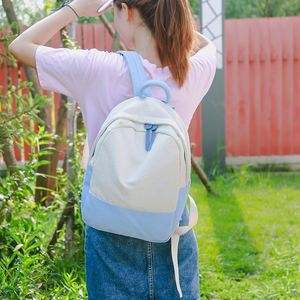 Fashion Canvas Plain Simple <b>Backpacks</b> Wholesale Cute Ladies Rucksack Outdoor Travel Schoolbag Women Leisure <b>School</b> Bags - Product Image 3