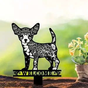 Decoração de jardim Chihuahua pilha pátio arte cachorro jardim logotipo Chihuahua amante Chihuahua