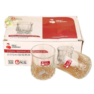 Gobelet en verre rouge cerise, rond, simple, pour boisson, thé aux herbes, jus, utilisation en fête - Product Image 5