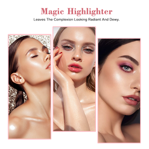 Cosméticos maquillaje vegano <span class=keywords><strong>iluminador</strong></span> resaltar Etiqueta Privada impermeable brillo resaltador paleta - Product Image 2