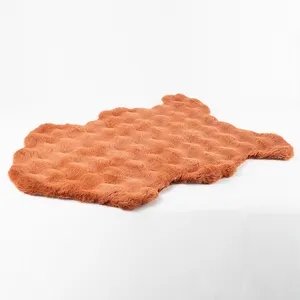 Alfombra de piel de oveja de imitación de piel extra suave y esponjosa para decoración del hogar, alfombra peluda antideslizante para dormitorio de niños