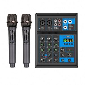NUEVO Mezclador de Audio RGB de 4 Canales con Micrófono Inalámbrico de 2 Canales para Transmisión en Vivo, Equipo de Grabación, Bluetooth - Product Image 6