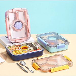 304 Stainless Steel Compartments Sealed <b>Lunch</b> <b>Box</b> Student <b>Lunch</b> <b>Box</b> Large Capacity with Spoons and Chopsticks - Product Image 2