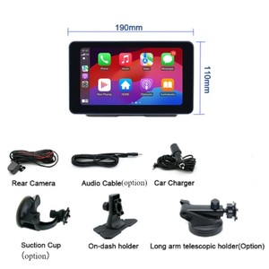 Écran intelligent <span class=keywords><strong>7</strong></span> <span class=keywords><strong>pouces</strong></span> pour voiture avec Carplay/Android Auto, connexion FM/AUX/BT, Mirror <span class=keywords><strong>Link</strong></span>, garantie 1 an - Product Image 4