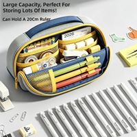 Nouvelle Trousse à Crayons Magnétique Triangulaire en Tissu 2026 Grande Capacité Transparente Multifonctionnelle pour Élèves du Primaire