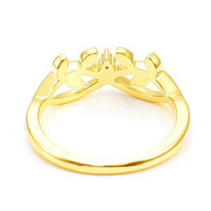 Anello con Zircone a Foglia di Vite, Gioiello Minimalista da Donna, Regalo per Uso Quotidiano - Product Image 6
