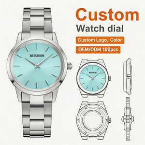 Reloj de Cuarzo Analógico de Lujo para Mujer, 32 mm, Esfera de Cristal de 18 mm, Correa de Acero Inoxidable, Dorado/Plateado, Resistente al Agua, Elegante y a la Moda - Product Image 1