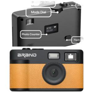 Appareil photo numérique compact sans écran 12MP avec flash Xénon intégré, style rétro, idéal pour le camping, pas cher - Product Image 3