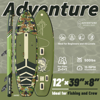 Planche à pagaie gonflable iTAOSTAR Adventure A01D 12'x39"x8" de haute qualité pour la navigation en haute mer