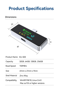 <span class=keywords><strong>แฟลช</strong></span>ไดรฟ์ USB Type-C โลหะ <span class=keywords><strong>พ</strong></span>ร้อมหน้าจอแสดงผลดิจิตอล ความจุ 64GB/128GB/265GB รับประกัน 1 ปี <span class=keywords><strong>พ</strong></span>ร้อมระบบเข้ารหัส - Product Image 6