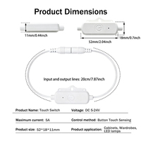 Kit d'éclairage LED COB USB 5V avec capteur tactile, intensité réglable, pour armoire, boîte de jonction 6 voies, étagère à vin, vitrine, CRI 95 élevé, étanche