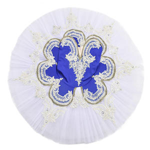 Abito in Tulle con tutù da balletto professionale per ragazza bianco blu rosa ginnastica body per danza con diamanti - Product Image 6