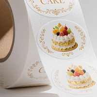 Étiquettes d'emballage en rouleau en papier lin texturé de qualité supérieure avec bordure estampée or pour boulangeries artisanales et emballages de pain
