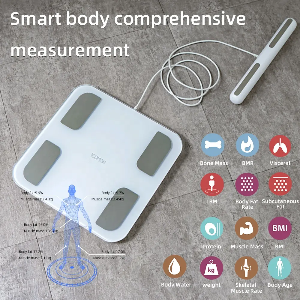 Bilancia elettronica che pesa il pavimento della persona composizione corporea digitale bilancia intelligente per il grasso corporeo