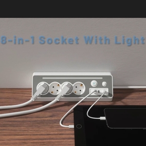 ปลั๊กพ่วงแบบ EU พร้อมพอร์ต Type-C และ USB-A  พร้อมสวิตช์และระบบป้องกันไฟกระชาก - Product Image 5