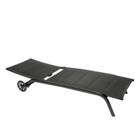 Chaise longue pliante d'extérieur avec roues rembourrées Meubles de jardin en métal pour piscine, plage ou hôtel