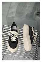 Chaussures en toile pour hommes, lacets, semelle blanche, baskets décontractées épaisses, chaussures tendance