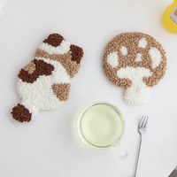 Posavasos Bordados Hechos a Mano, Decoraciones de Escritorio para Oficina, para Principiantes con Cero Conocimientos Básicos, Material Creativo, Regalo