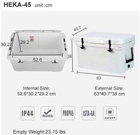 Glacière portable solaire 45L en plastique PE rotomoulé, isotherme, étanche, pour camping et extérieur