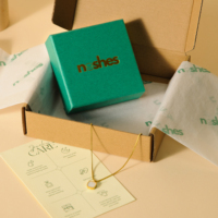 Caja de Envío de Joyería de Cartón Verde de Lujo Personalizada, Diseño Cuadrado a Prueba de Polvo, Papel de Seda con Logotipo Personalizado para Pendientes