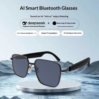 Vente directe usine – Lunettes intelligentes IA, monture métallique rétro en alliage de cuivre, nouveau style, pour appels et musique, noires