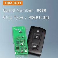Llave Inteligente Universal para Automóvil CK TOM Series TOM-O-11 4D con 3 Botones para Crown/Yaris (0030 Soporte de Plástico para Placa)
