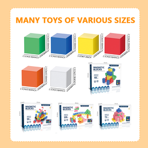 48Pcs 2.5Cm Nhựa Gạch Từ Tính Xây Dựng Khối Cảm Giác Đồ Chơi Cho 3-8 Tuổi Trẻ Mới Biết Đi Gốc Chàng Trai Và Cô Gái - Product Image 2