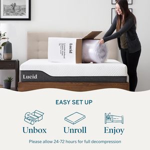 Colchoneta de Espuma Viscoelástica con Infusión de Lavanda Lucid, Ventilada, de 7.5 cm, Cubrecolchón Refrescante, Sensación Suave y Acolchada, Alivia la Presión - Product Image 2