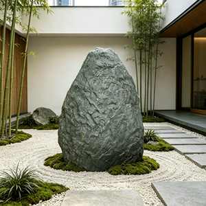 Pierre naturelle verte, roche paysagère veinée verte, pour jardin extérieur, roche décorative durable, élément de jardin vertical - Product Image 2