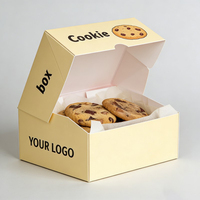 Boîte à biscuits en carton pliable biodégradable, emballage en gros pour gâteaux, biscuits, cookies, beignets, avec logo