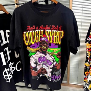 Camiseta de Manga Corta para Hombre ALOCS, 100% Algodón, Diseño Personalizado Rhime Double Cup, 240g, Cuello Redondo Estampado, Transpirable - Product Image 4