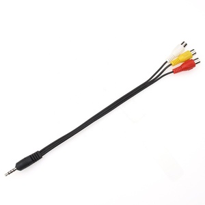 4 tiang steker laki-laki Stereo <span class=keywords><strong>3.5mm</strong></span> ke 3 <span class=keywords><strong>RCA</strong></span> adaptor soket perempuan kabel Audio <span class=keywords><strong>Video</strong></span> AV untuk TV PC kabel pengeras suara komputer - Product Image 6