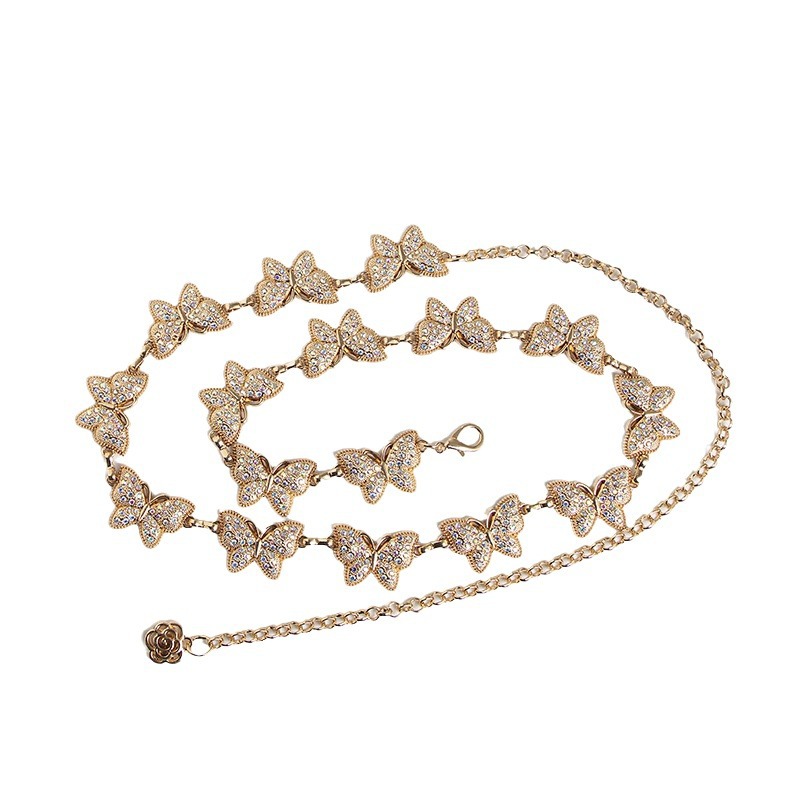 Elegant Metal Gold Adornment Waist Chain Belt for Women Elegant Metal Gold Adornment Waist Chain Belt for Women