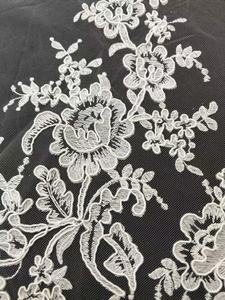 Robe de mariée en dentelle <span class=keywords><strong>jacquard</strong></span> de tulle <span class=keywords><strong>français</strong></span> à cordon, 100 % polyester, tissu respirant à cils, brodé, pour robe de mariée - Grande Vente - Product Image 5