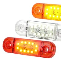 Feu de gabarit E-MARK 10-36V 12 LED, clignotant ambre, rouge, blanc pour camion, remorque, caravane