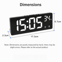 Horloge de bureau numérique LED multifonctionnelle créative, grand écran, calendrier, design moderne, plusieurs alarmes, alimentée par USB pour une utilisation en intérieur