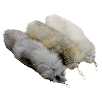 Porte-clés décapsuleur en fourrure pelucheuse imprimée UV motif queue de renard surdimensionnée, accessoires de performance, bijoux de mode