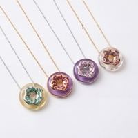 Kalung Gaya Donat Eropa Amerika Terbaru dengan Rantai Bambu Kuningan Berlapis Emas Desain Sporty Nuansa Mewah Ringan