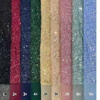 Vente en gros directe usine – Meilleure vente début d'automne – En stock – Tissu en maille 100 % acrylique en forme d'éventail, résistant à l'abrasion, broderie de perles