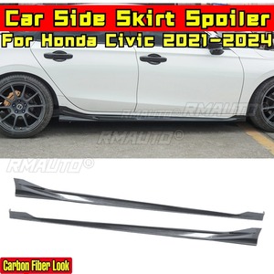 สเกิร์ตข้างคาร์บอนไฟเบอร์ลุค MUGEN สำหรับ Honda Civic รุ่นที่ 11 ปี 2021-2024 ชุดแต่งสปอยเลอร์รอบคัน อุปกรณ์ตกแต่งรถยนต์ - Product Image 1
