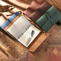 Carnet à couverture rigide en cuir PU détachable, reliure à la française, recharges amovibles, rétro A6, pages vierges, journal de voyage, agenda pour cadeau