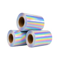 Rouleau d'étiquettes adhésives holographiques en BOPP, film simple face pour l'identification des produits, étiquettes d'emballage, feuilles d'autocollants, étiquettes adhésives