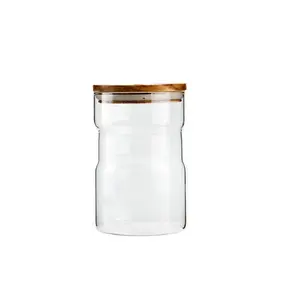 750ML1100ML1500mL Mini şeffaf cam baharat pot kabı mühürlü kapak mutfak depolama pot çay baharat