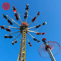 Manèges de parc d'attractions en fibre de verre de la série Flying Tower, aire de jeux extérieure, tour de chute libre, 24 places, 40 m de hauteur