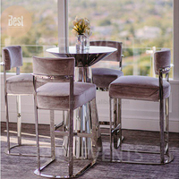 Meubles de bar de luxe Table de cocktail ronde en métal doré et acier inoxydable au design moderne