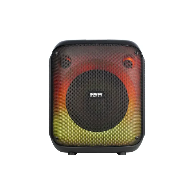 PC Rgb Plastik Profesional Pa Speaker Aktif Tunggal 8 Inci dengan Lampu Led 7 Warna