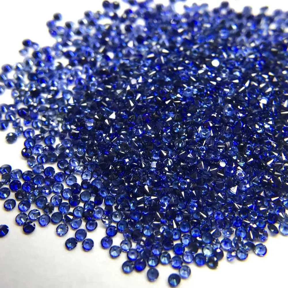HQ gemas de calidad-3mm-0,8mm 100% Tailandia <span class=keywords><strong>corindón</strong></span> Natural de piedras preciosas de zafiro azul Original zafiro precio por quilate